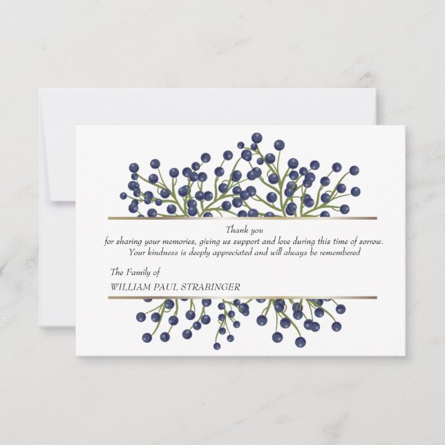 Em Cartões de agradecimentos de simpatia (Frente)