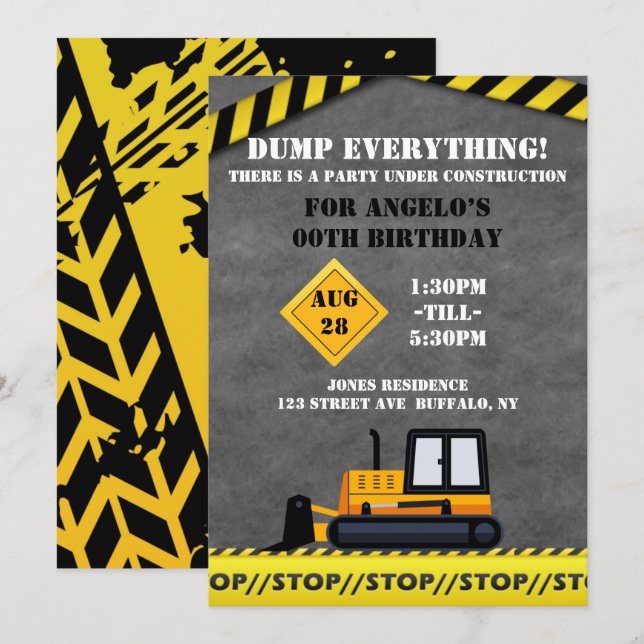 Em Construção, Festa de aniversário Bulldozer (Frente/Verso)