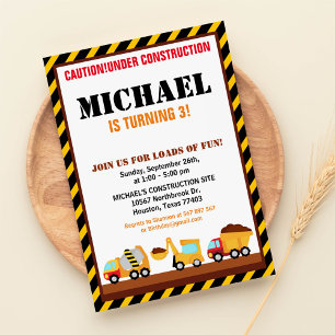 EM Convite de aniversário DE CONSTRUÇÃO