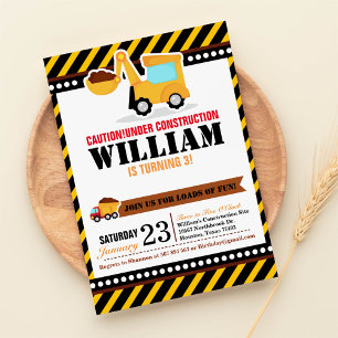 EM Convite de aniversário DE CONSTRUÇÃO