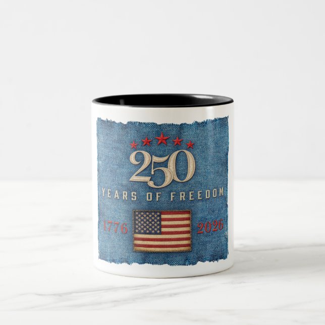 Em Dois Tons 250 Anos de Liberdade - Caneca de Café (Centro)