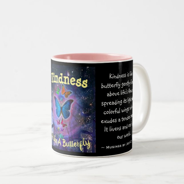 Em Dois Tons A Bondade É Como Uma Caneca De Café De Borboleta (Frente Esquerda)