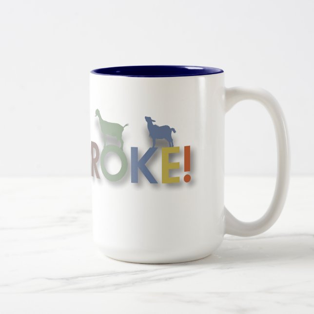 Em Dois Tons a caneca de café da cabra, cabra quebrou o (Direita)