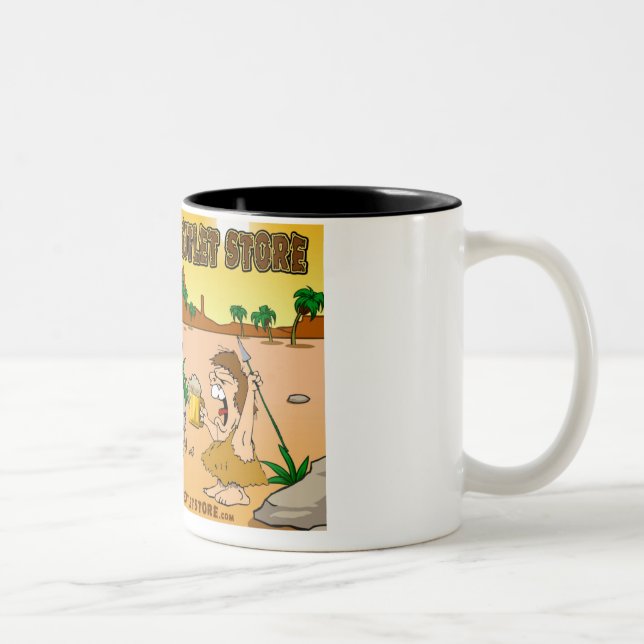 Em Dois Tons A caneca de café da caverna do homem (Direita)