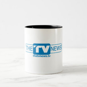 Em Dois Tons A caneca de café da notícia da tevê