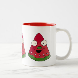 Em Dois Tons A caneca de café feliz da melancia