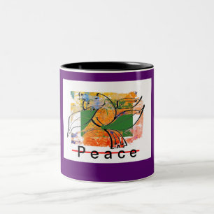 Em Dois Tons A caneca de café Peace Dove compartilha esperanç
