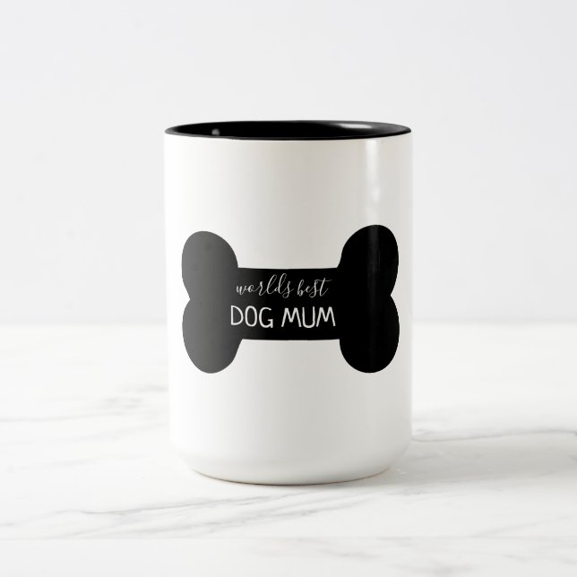 Em Dois Tons A melhor mãe de cão do mundo, caneca de café de do (Centro)