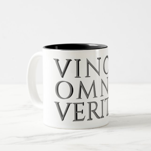 Em Dois Tons A VERDADE VENCE TUDO - Caneca de Café Two-Tone Luz (Frente Esquerda)