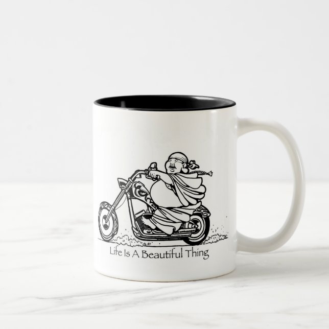 Em Dois Tons A vida é uma caneca de café bonita de Buddha da (Direita)