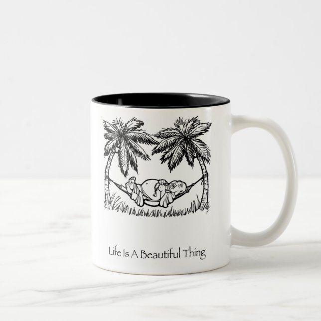 Em Dois Tons A vida é uma caneca de café bonita de Buddha da (Direita)