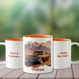 Em Dois Tons A vida é uma caneca de café na estrada