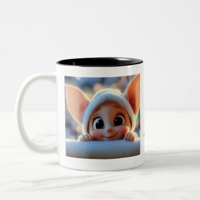 Em Dois Tons Adorável caneca de café "Eu te vejo" (Esquerda)