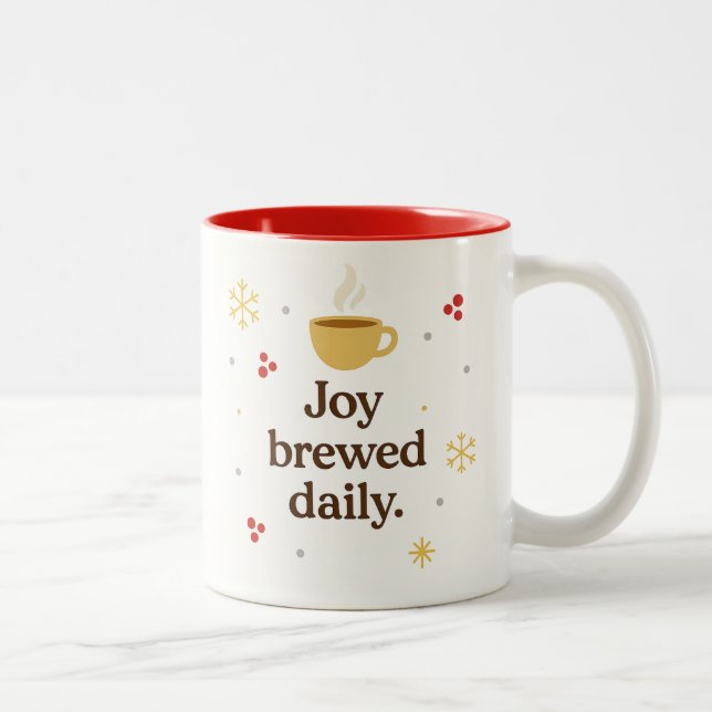 Em Dois Tons Alegria Preparada Diariamente – Caneca de Café de  (Direita)