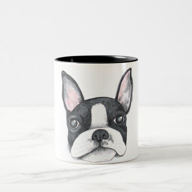 Em Dois Tons Ame minha caneca de café francesa de Terrier (Centro)