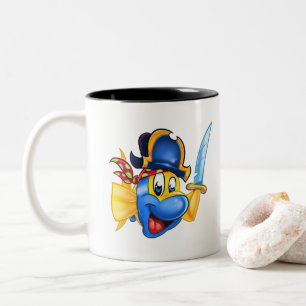 Em Dois Tons AmigoPeixe caneca de café com peixe-pirata de des