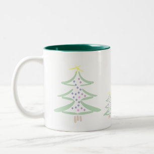 Em Dois Tons Árvore de Natal aplaude caneca de café eterna
