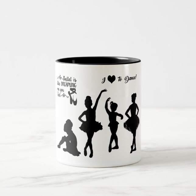 Em Dois Tons Ballerina é uma caneca de café tonta. (Centro)