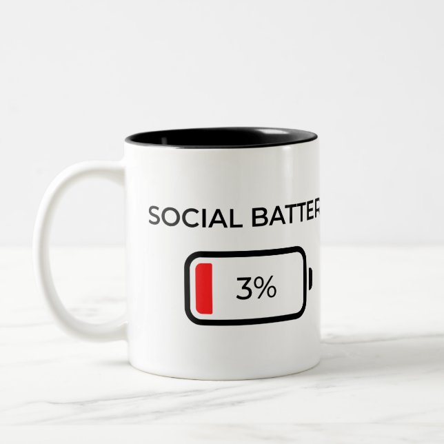 Em Dois Tons Bateria Social 3% - Caneca de Café (Esquerda)