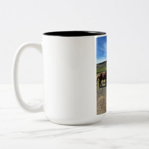 Em Dois Tons Bela Caneca de Café de Duas Cores com Paisagem da