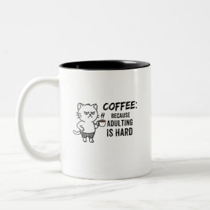 Em Dois Tons Café e caneca de amante de gato