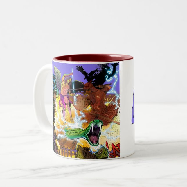 Em Dois Tons Calibre apresenta caneca de café V3 (Frente Esquerda)