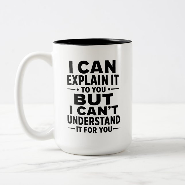 Em Dois Tons Can Explico de Forma Engraçada Caneca de Café Sarc (Esquerda)