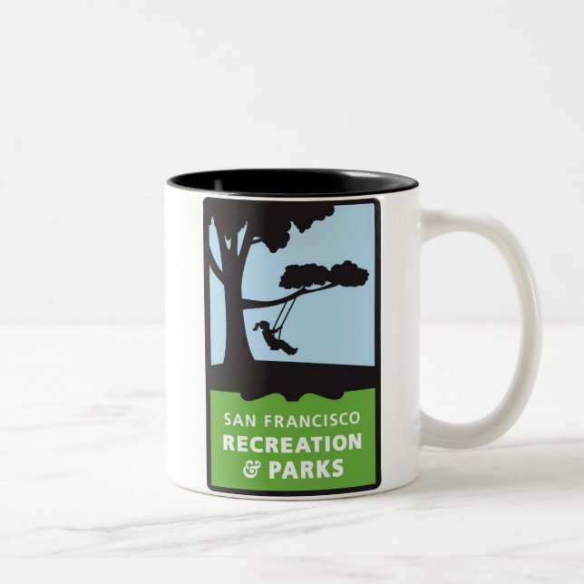Em Dois Tons Caneca da recreação de San Francisco e de café dos (Direita)