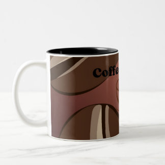 Em Dois Tons caneca de arte abstrata moderna de café