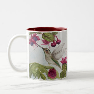 Em Dois Tons Caneca de Bebida para Amantes de Café e Beija-flor