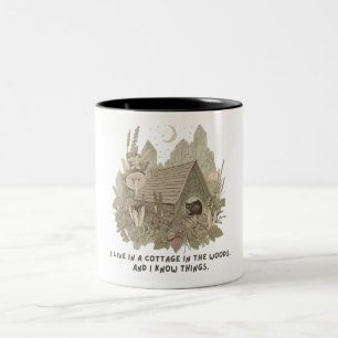 Em Dois Tons Caneca de Bruxa Cottagecore   Caneca de Café de Br