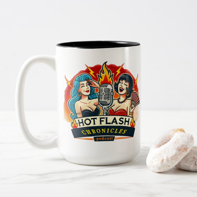 Em Dois Tons Caneca de Café (Com Donut)