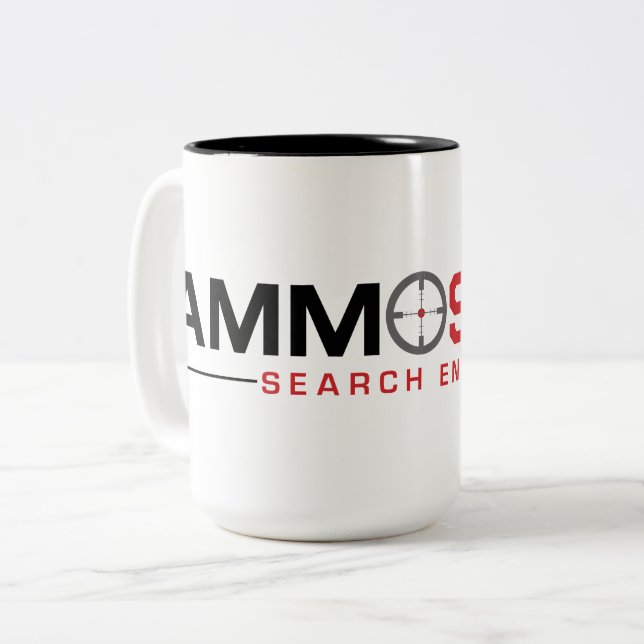 Em Dois Tons Caneca de café 2019 do logotipo de AmmoSeek (Frente Esquerda)