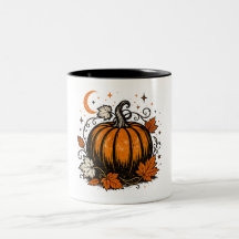 Caneca de Café Abóbora Vintage | Outono de Hallowe