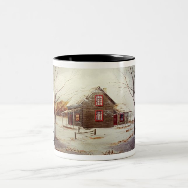 Em Dois Tons Caneca de café acolhedor da cabine (Centro)