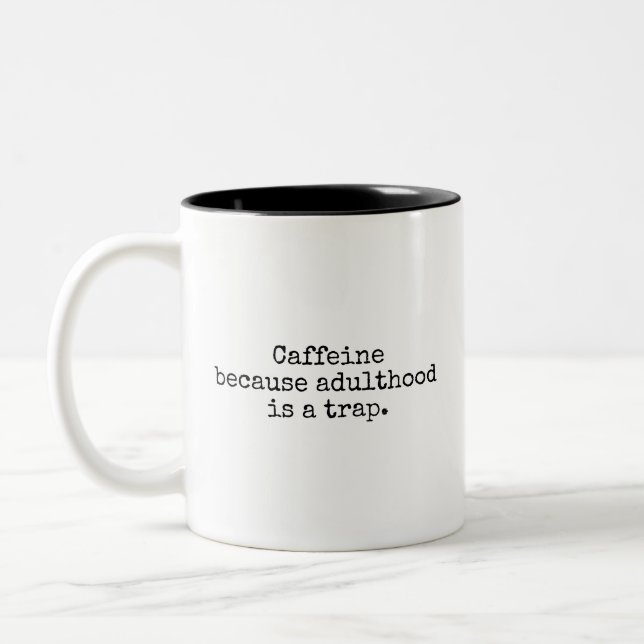 Em Dois Tons Caneca de Café Adulting Is Hard (Esquerda)