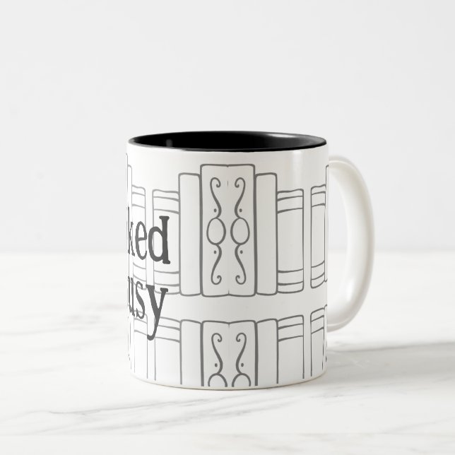 Em Dois Tons Caneca de Café Amante de Livros (Frente Esquerda)