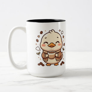 Em Dois Tons Caneca de Café Amante do Pato Kawaii de Duas Cores