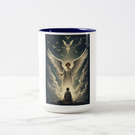 Em Dois Tons Caneca de Café Anjos Celestiais Gloriosos
