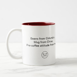 Em Dois Tons Caneca de café antes do café Atitude