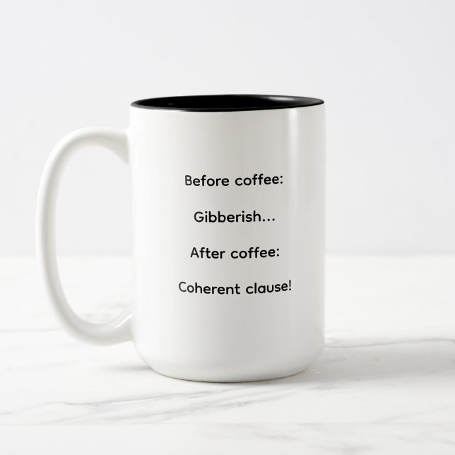 Em Dois Tons Caneca de Café Antes e Depois do ToLN (Esquerda)