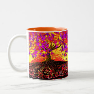 Em Dois Tons Caneca de Café Arte Original - Raízes Profundas
