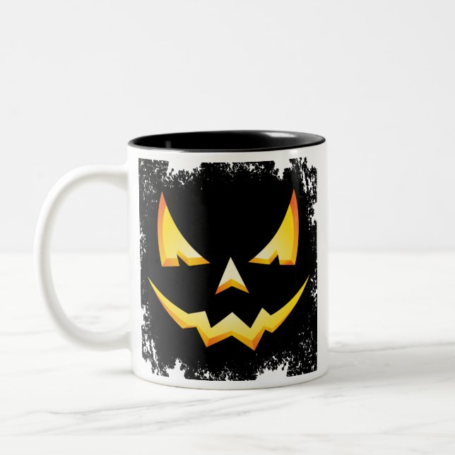 Em Dois Tons Caneca de café assustador do Dia das Bruxas da (Esquerda)