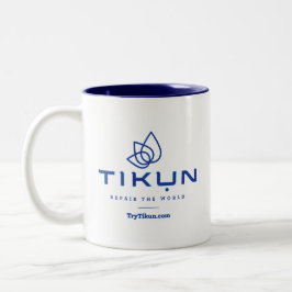 Em Dois Tons Caneca de café azul de Tikun
