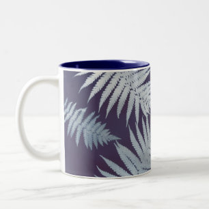 Em Dois Tons Caneca de Café Azul Jardim Samambaia