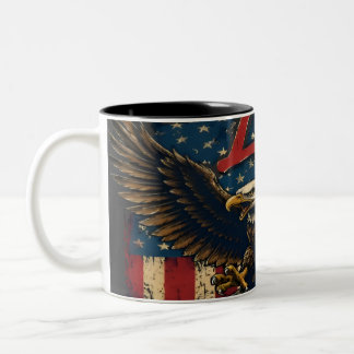 Em Dois Tons Caneca de Café Bandeira Americana Patriótica Orgul