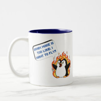 Em Dois Tons Caneca de Café Barulho Cerebral do Pinguim Gritand
