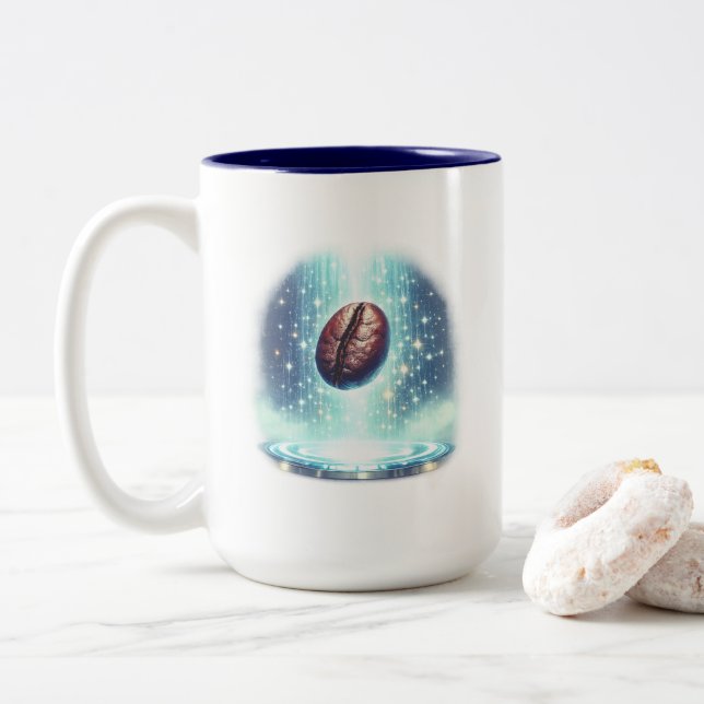 Em Dois Tons Caneca de Café Bean Me Up (Com Donut)