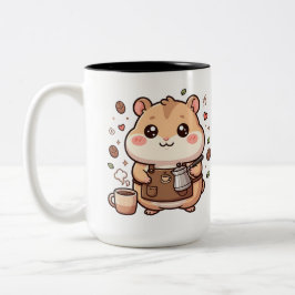 Em Dois Tons Caneca de Café Bicolor Barista Hamster Fofa