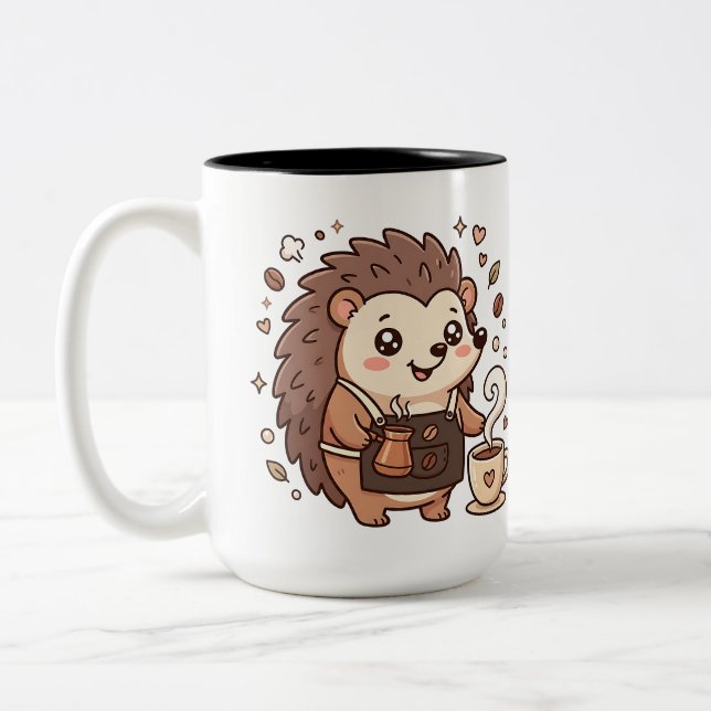 Em Dois Tons Caneca de Café Bicolor Baristaouriço-Fofo (Esquerda)